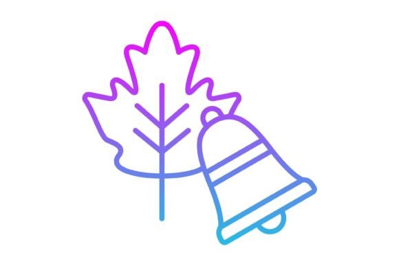 Autumn Bell Line Gradient Icon: A Seasonal Design Asset