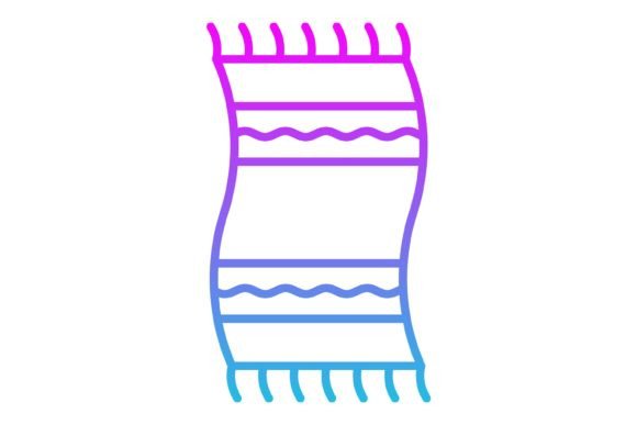 Beach Towel Line Gradient Icon: Summer Style for Your Designs
