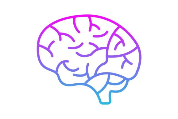 Brain Line Gradient Icon: A Modern Asset for Digital Clarity