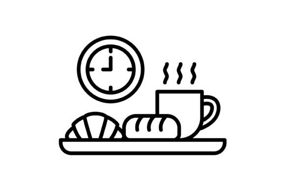 Breakfast Outline Icon: A Versatile Asset for Modern Design