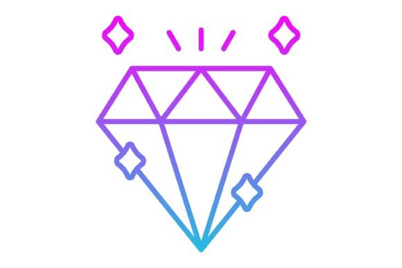 Diamond Line Gradient Icon: A Versatile Design Asset