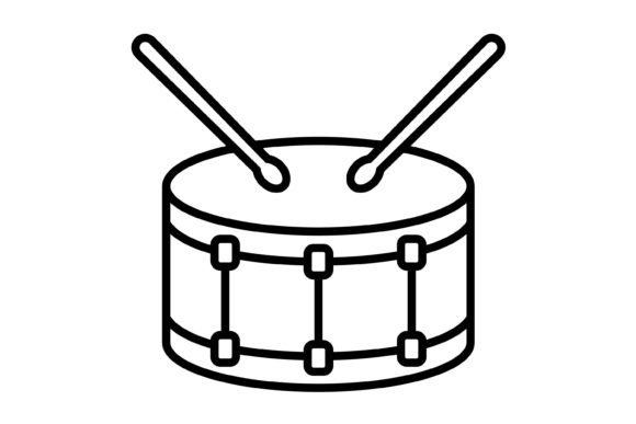 Drum Outline Icon: A Versatile Design Asset