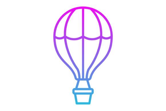 Elevate Your Brand with a Hot Air Balloon Line Gradient Icon