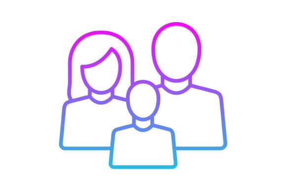 Family Line Gradient Icon: A Modern Asset for Digital and Print Design