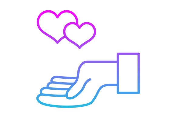 Give Love Line Gradient Icon: A Heartfelt Design Asset