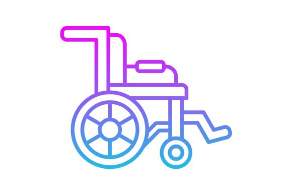 Handicapped Line Gradient Icon: Modern Accessibility Symbols