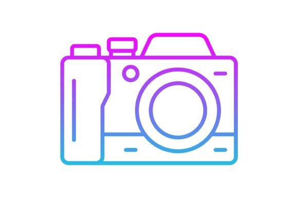 Photo Camera Line Gradient Icon: A Modern Design Essential