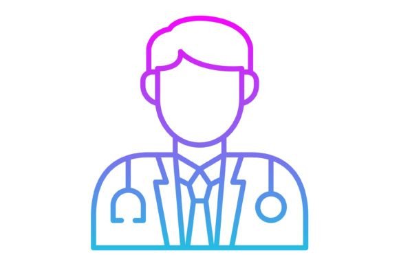 Professional Doctor Line Gradient Icon Set for Designers