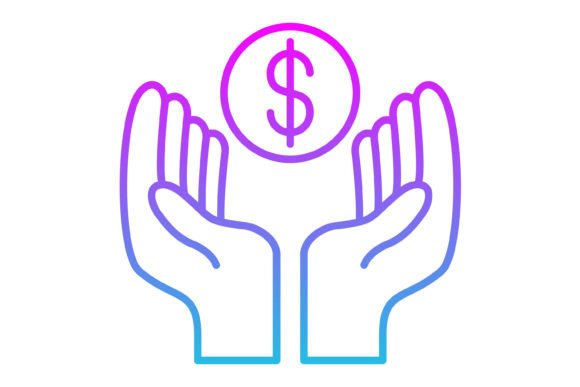 Savings Line Gradient Icon: Versatile Design Asset for Modern Projects