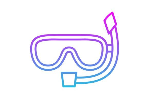 Snorkel Line Gradient Icon: Dive into Modern Design