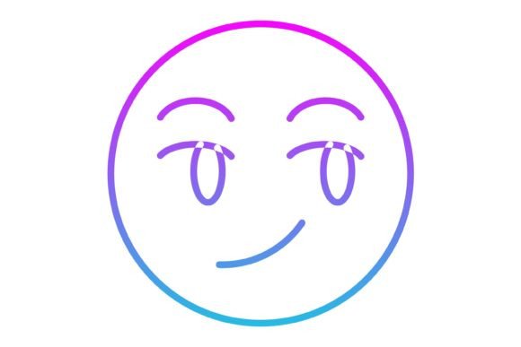The Smirking Emoji Line Gradient Icon: A Designer's Go-To for Personality