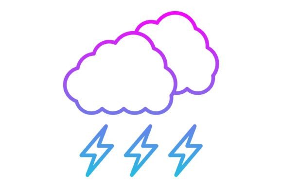 Thunder Line Gradient Icon: A Modern Asset for Digital Design