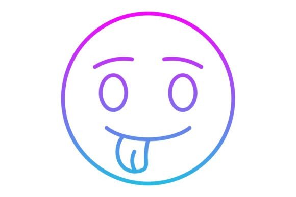 Tongue out Emoji Line Gradient Icon: A Playful Design Asset