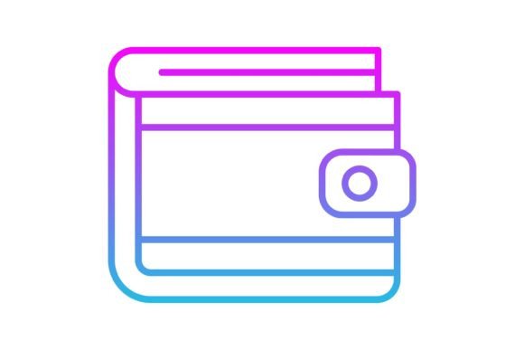 Wallet Line Gradient Icon: A Modern Icon Set for Digital & Print
