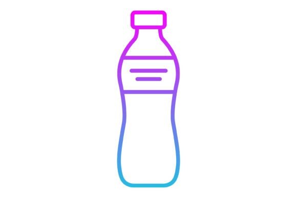 Water Bottle Line Gradient Icon: Your Go-To Design Asset